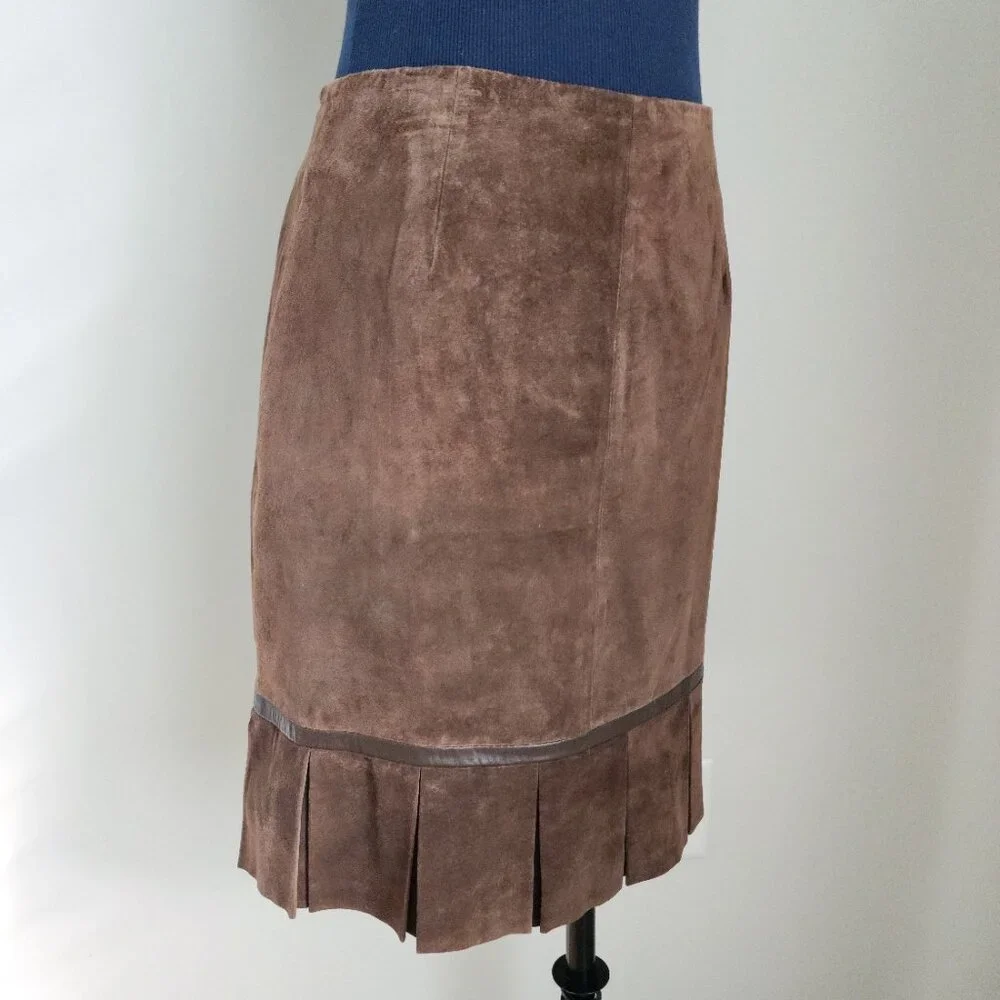 Suede Brown Skirt - Picture 3 of 16